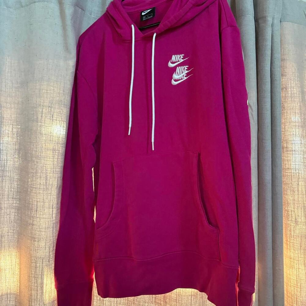 Nike pink hoodie with white